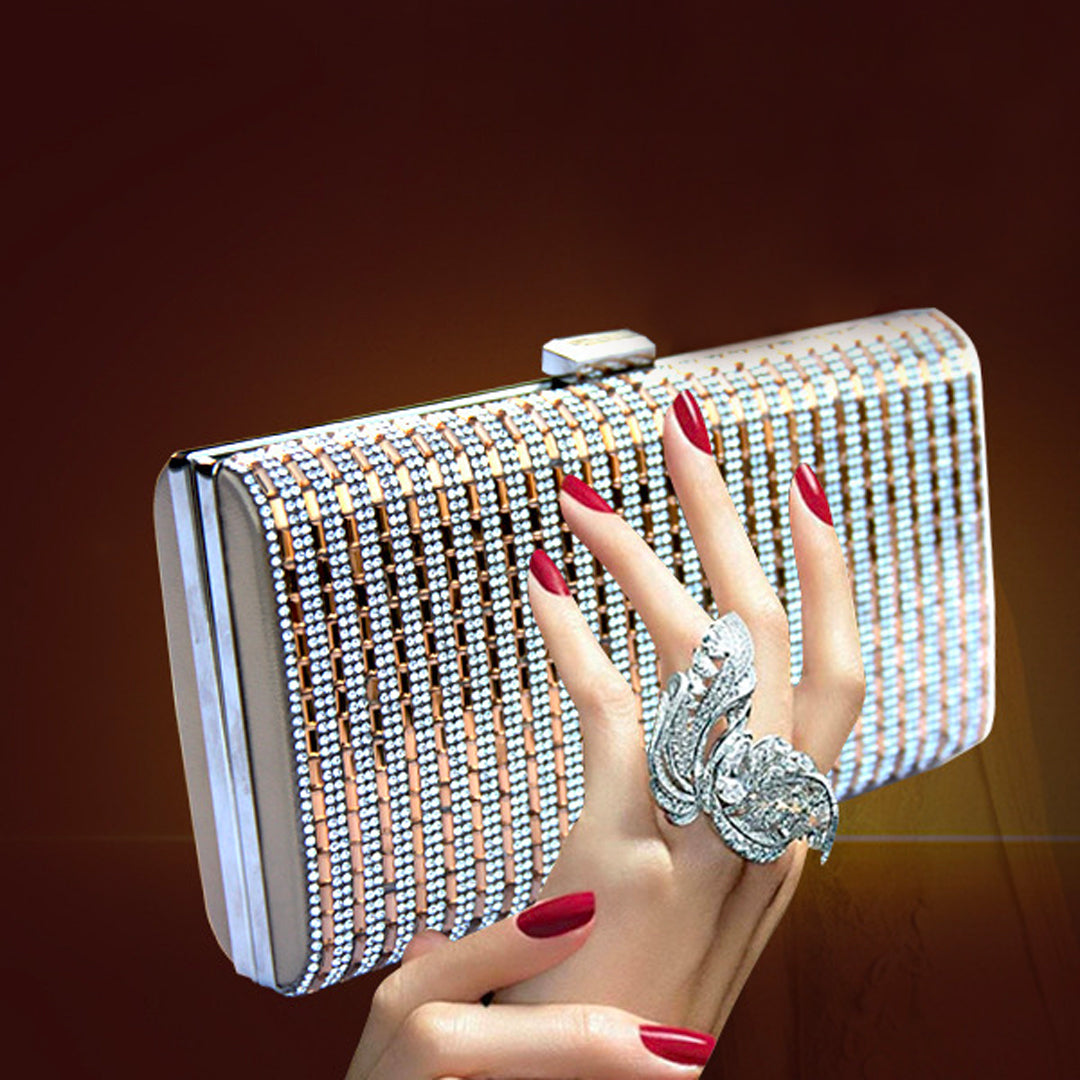 Elira Golden Stripes Clutch – FIORENE