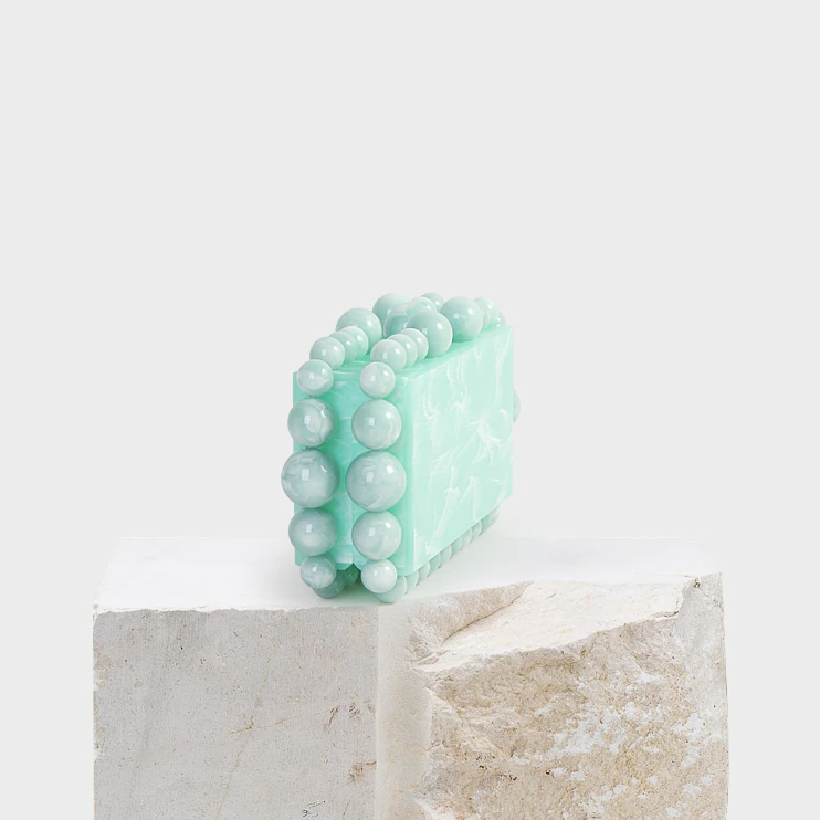 Pearlescent Bubble Box Clutch – FIORENE