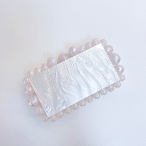 Pearlescent Bubble Box Clutch – FIORENE