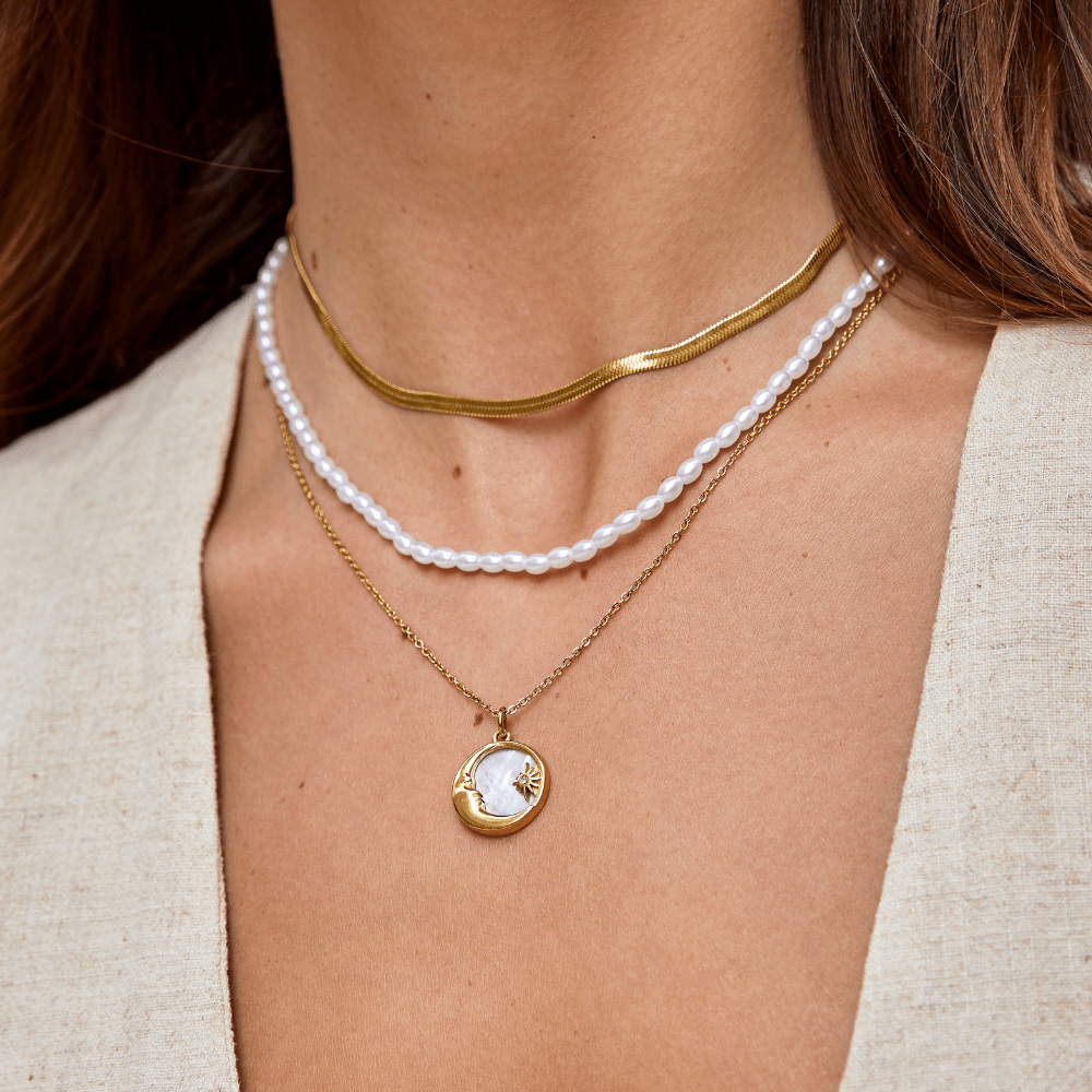 Gilded Celestial Moon & Star Necklace – FIORENE