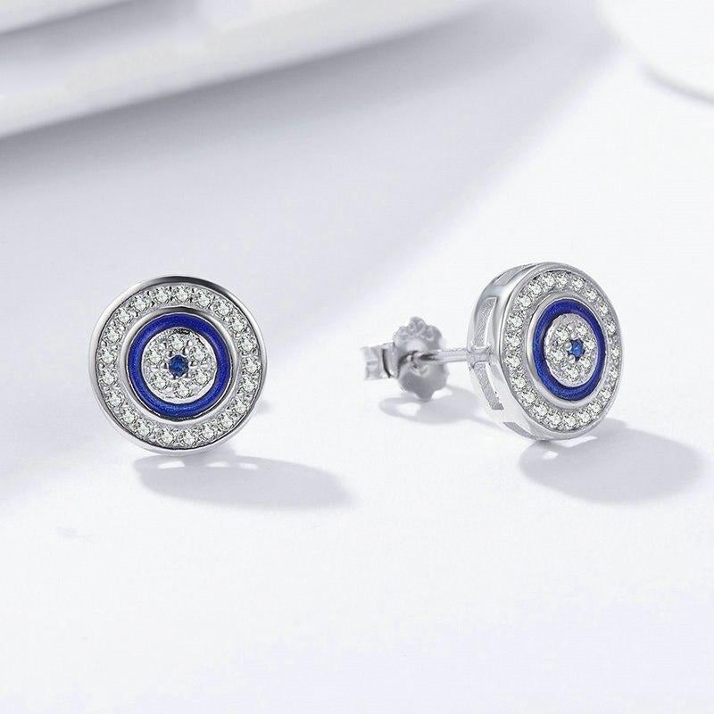 Dazzling Symbolic Evil Eye Earrings – FIORENE