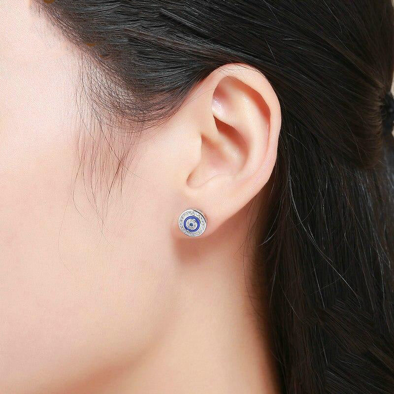 Dazzling Symbolic Evil Eye Earrings – FIORENE