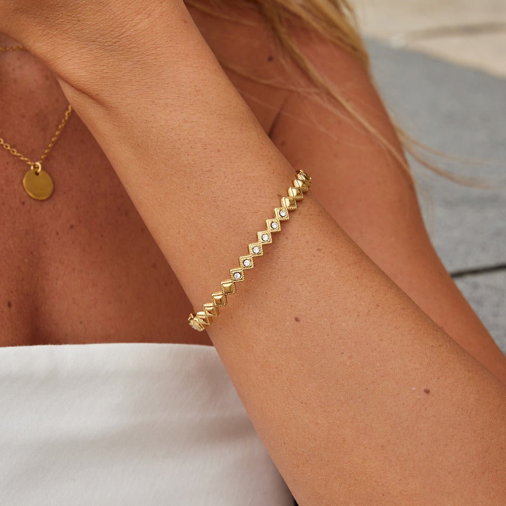 Gilded Rhombus Crystal Bracelet – FIORENE