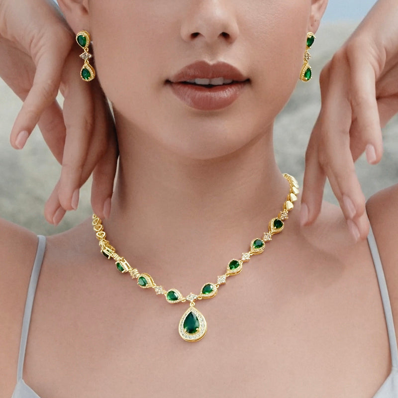 Emerald Enchantment Teardrop Set – FIORENE