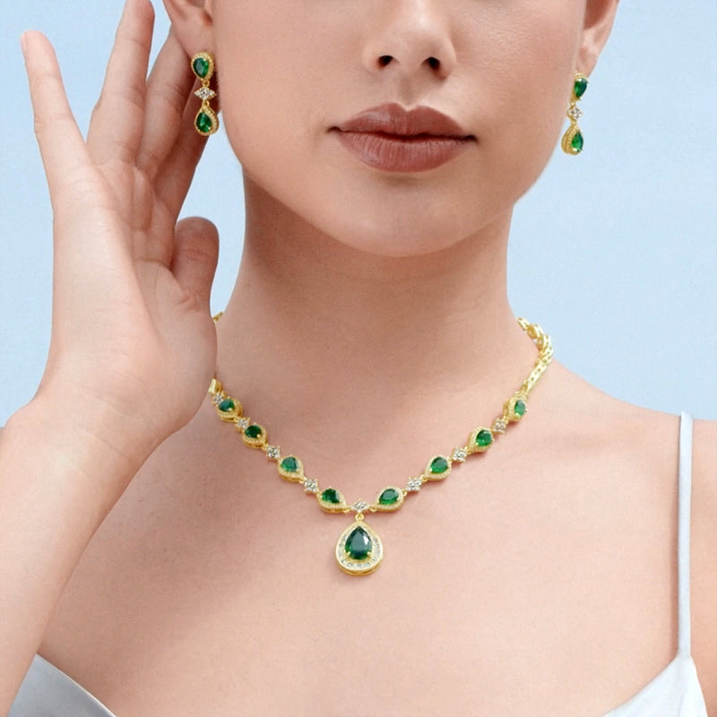 Emerald Enchantment Teardrop Set – FIORENE