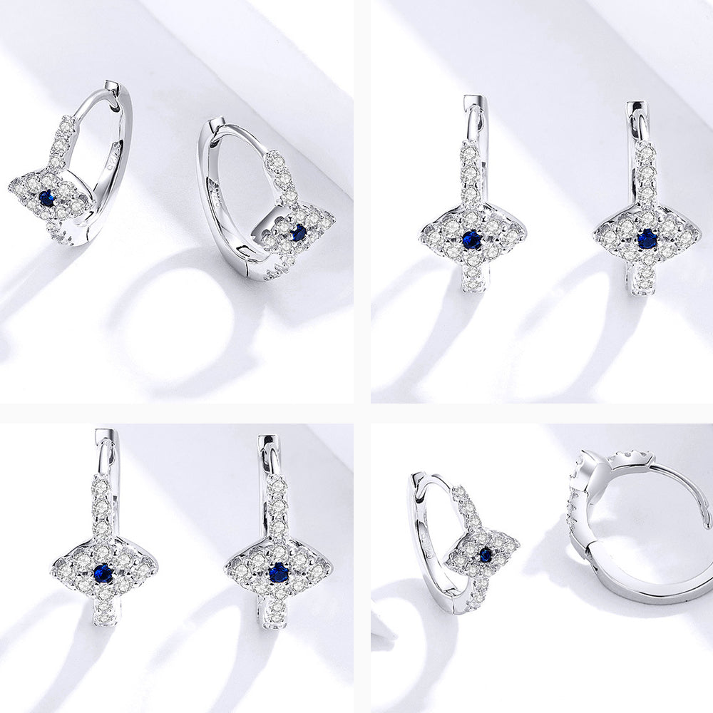 Aegina Evil Eye Huggie Earrings - FIORENE