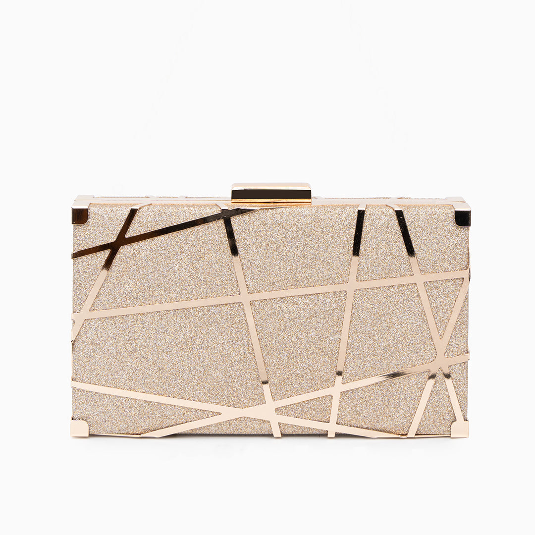 Aurum Geometric Glimmer Clutch – FIORENE