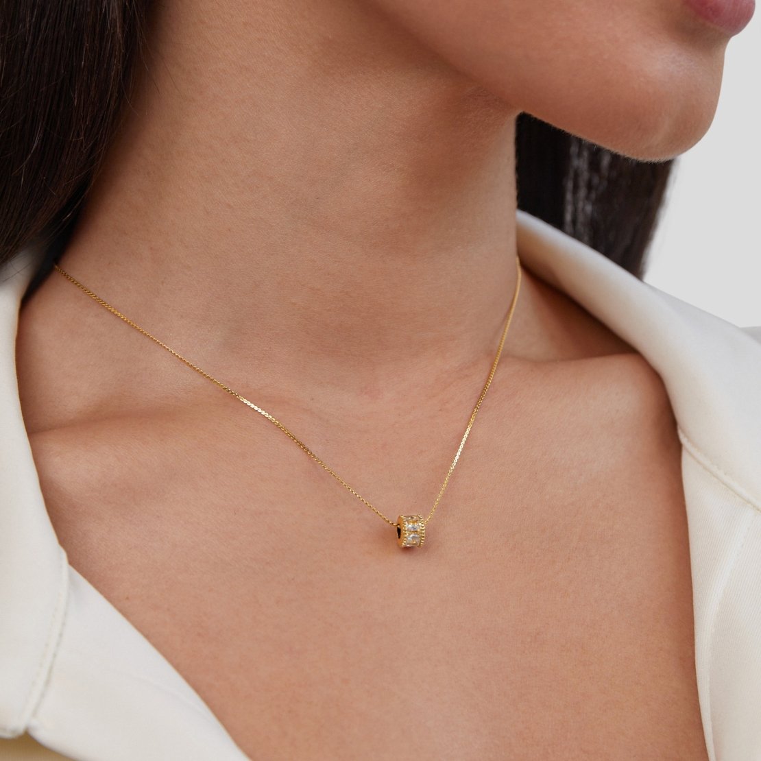 Baguette-Cut Charm Necklace – FIORENE