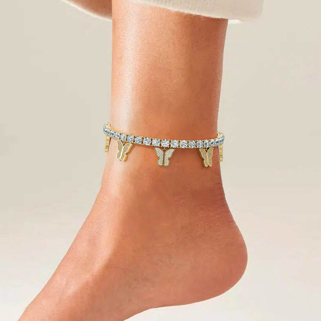 Butterfly Gleam Charm Anklet – FIORENE