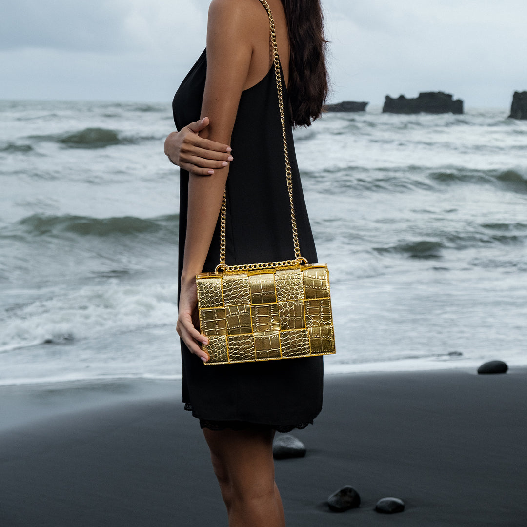Golden Mosaic Crossbody Bag – FIORENE