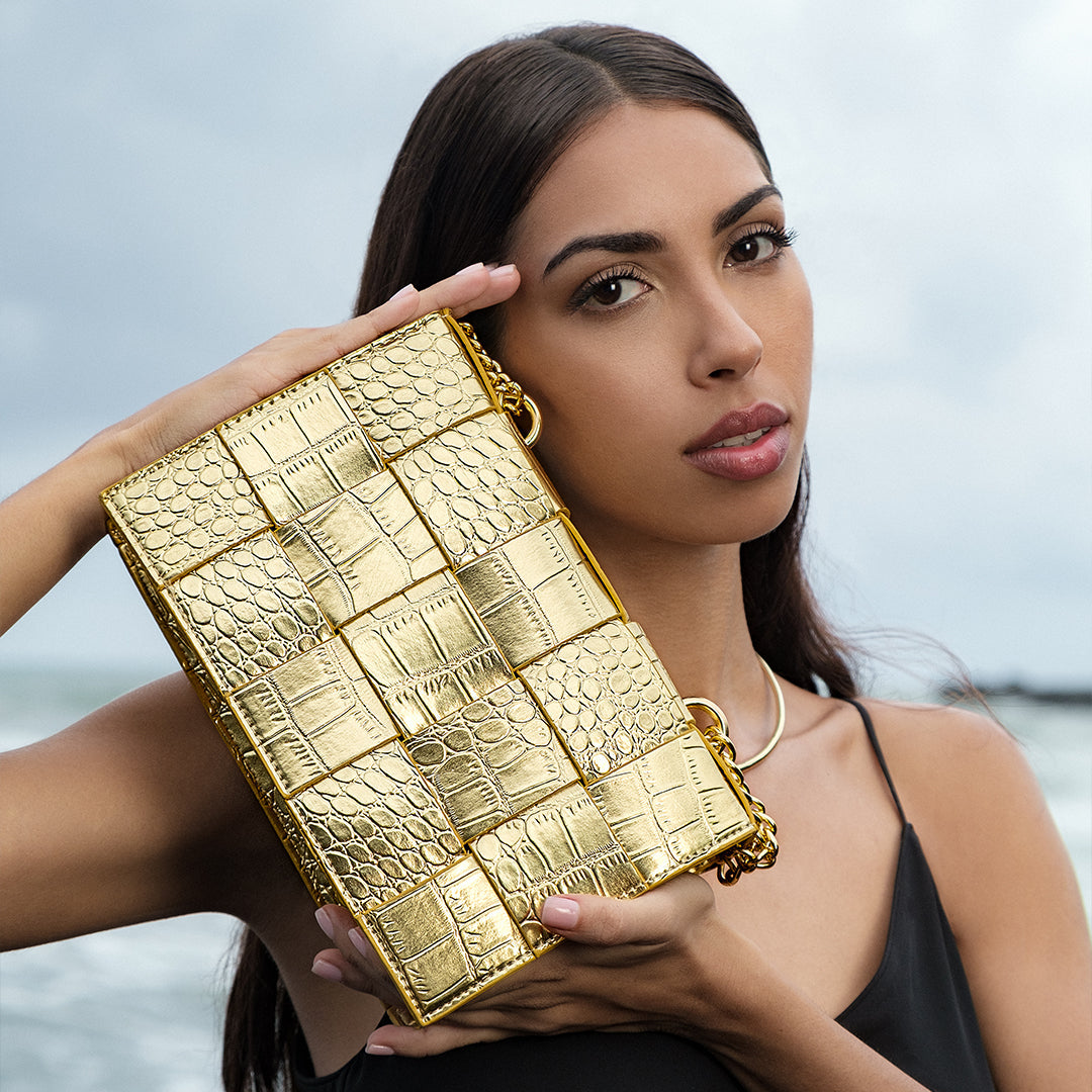 Golden Mosaic Crossbody Bag – FIORENE