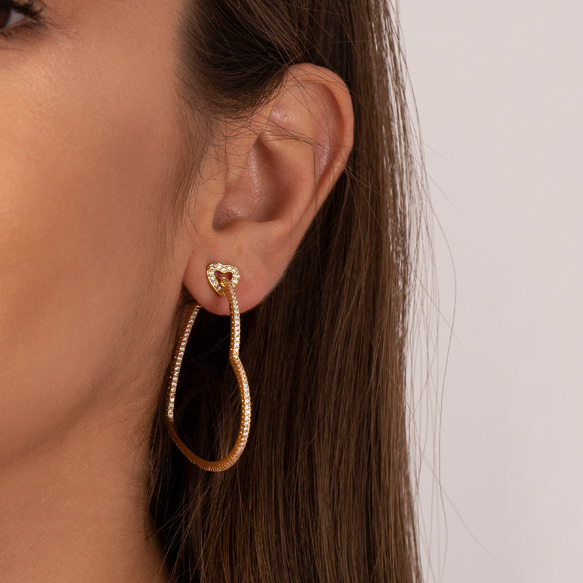 Éloise Heartline Hoop Earrings – FIORENE