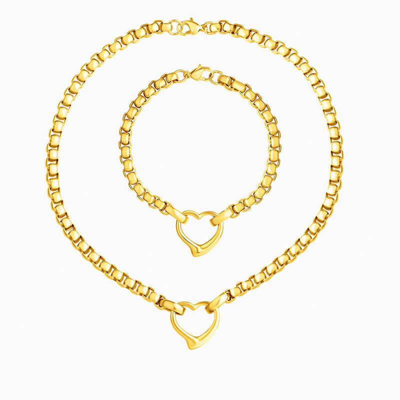 Valentina Open Heart Chain Set – FIORENE