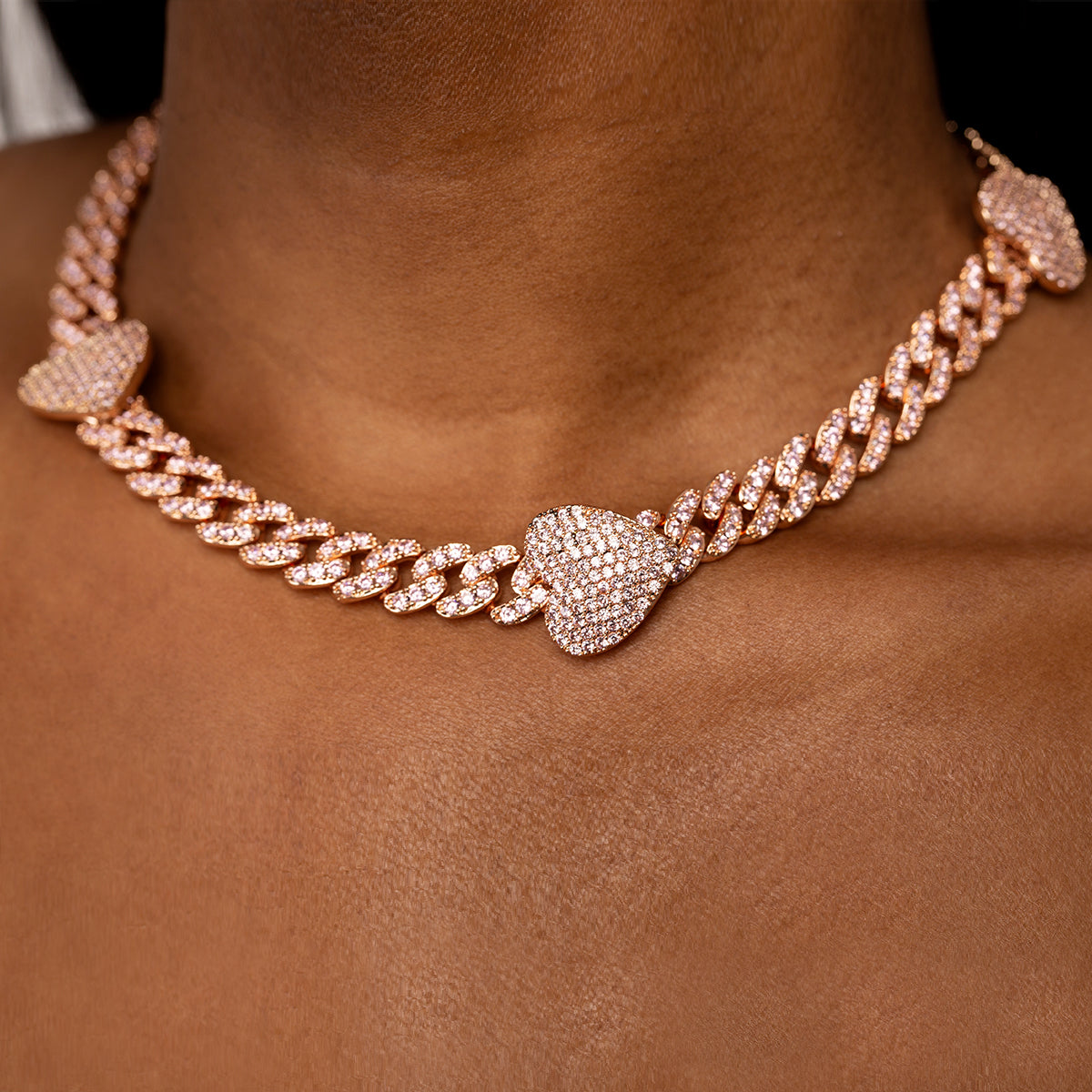 Golden Heart Diamond Chain Necklace - FIORENE