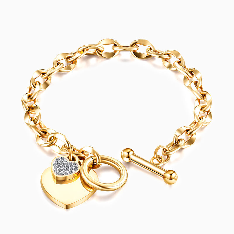 Chérie Double Heart Charm Bracelet - FIORENE
