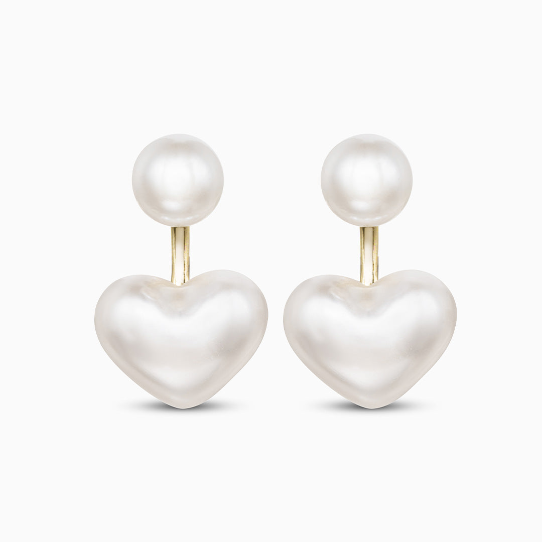 Pearl Heart Drop Earrings – FIORENE
