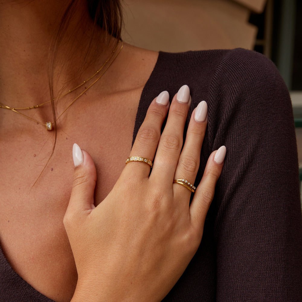 Geometric Square Glace Ring – FIORENE