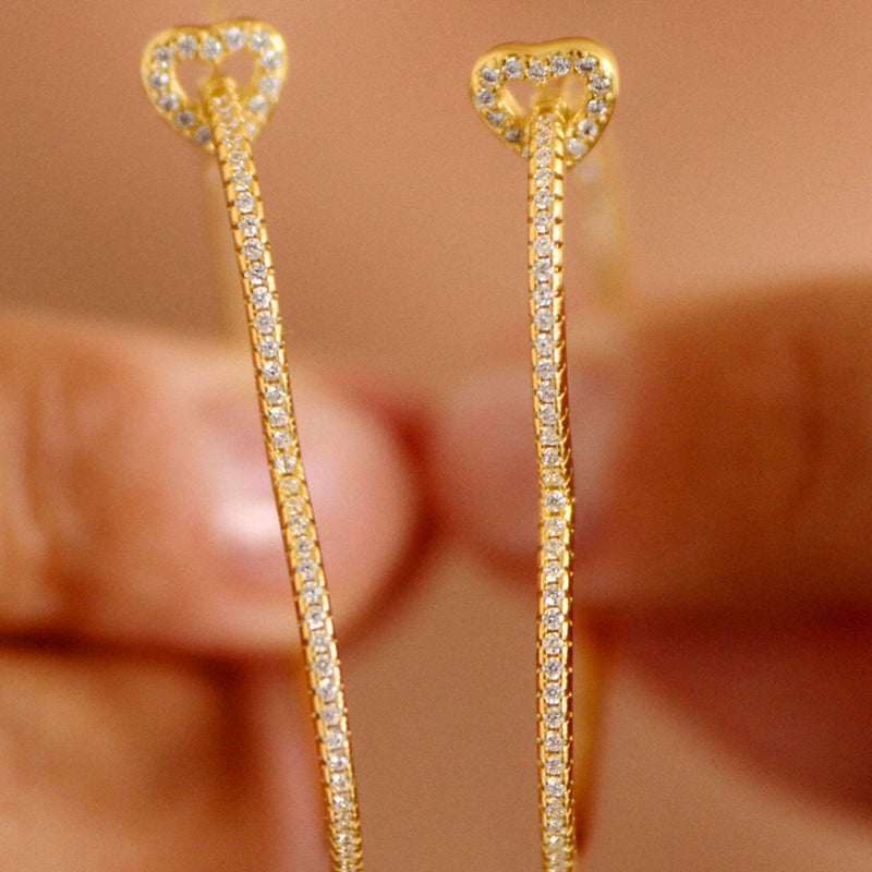 Éloise Heartline Hoop Earrings – FIORENE