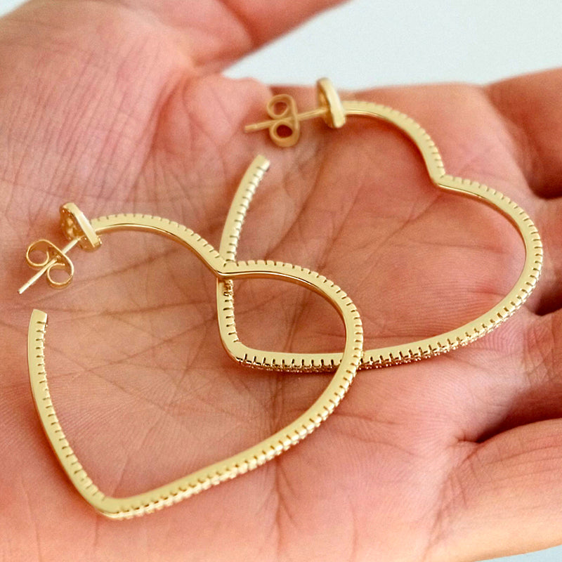 Éloise Heartline Hoop Earrings – FIORENE