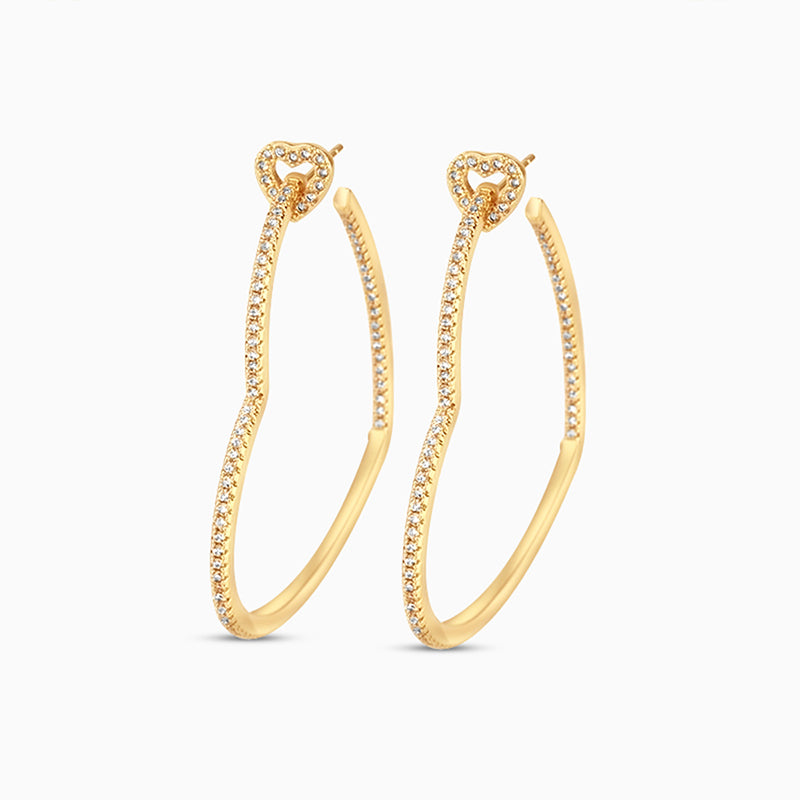 Éloise Heartline Hoop Earrings – FIORENE