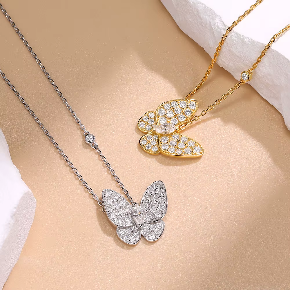 Aurielle Crystal Butterfly Necklace – FIORENE