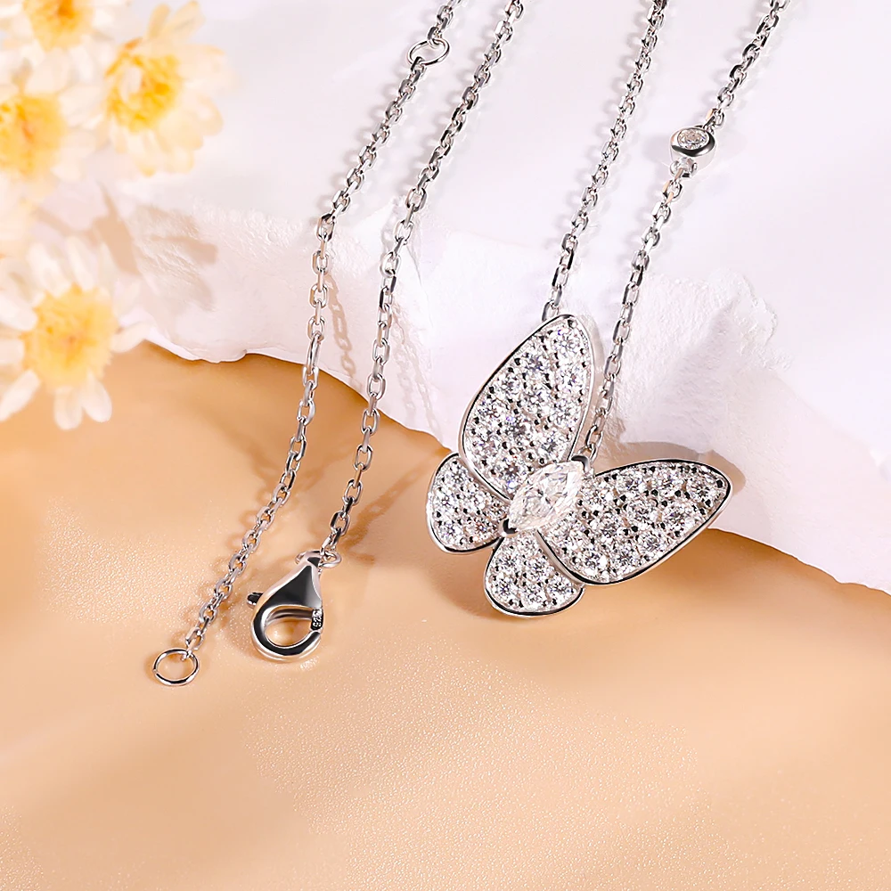 Aurielle Crystal Butterfly Necklace – FIORENE