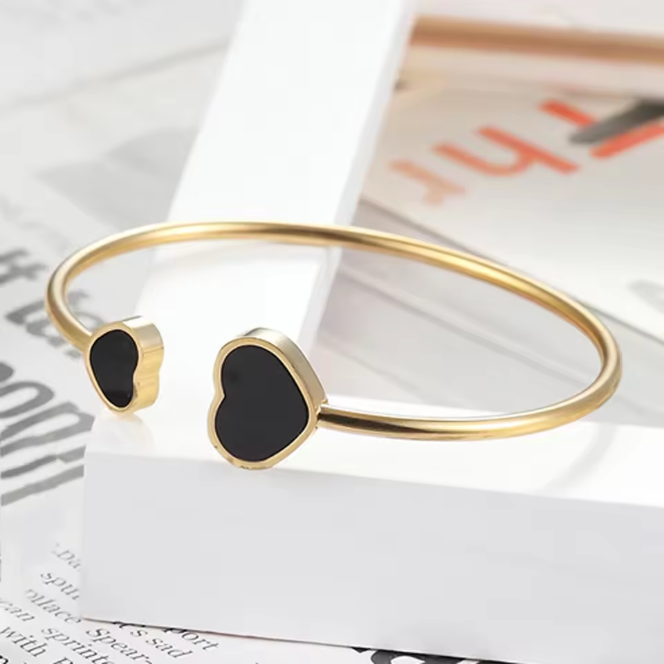 Noire Duet Heart Bracelet – FIORENE