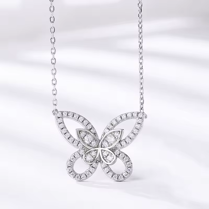 Alouette Silver Butterfly Necklace – FIORENE