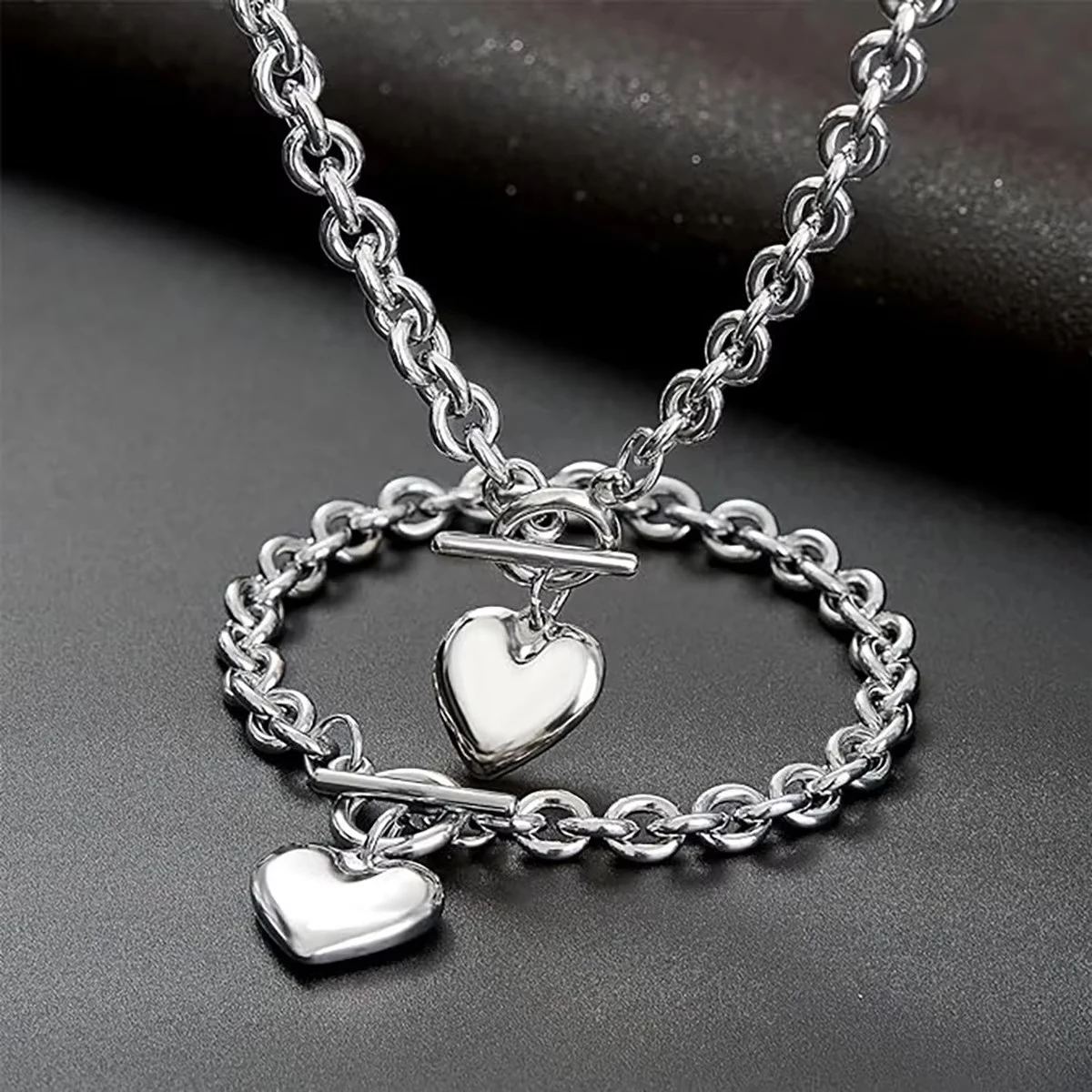 Serena Polished Heart Set - FIORENE