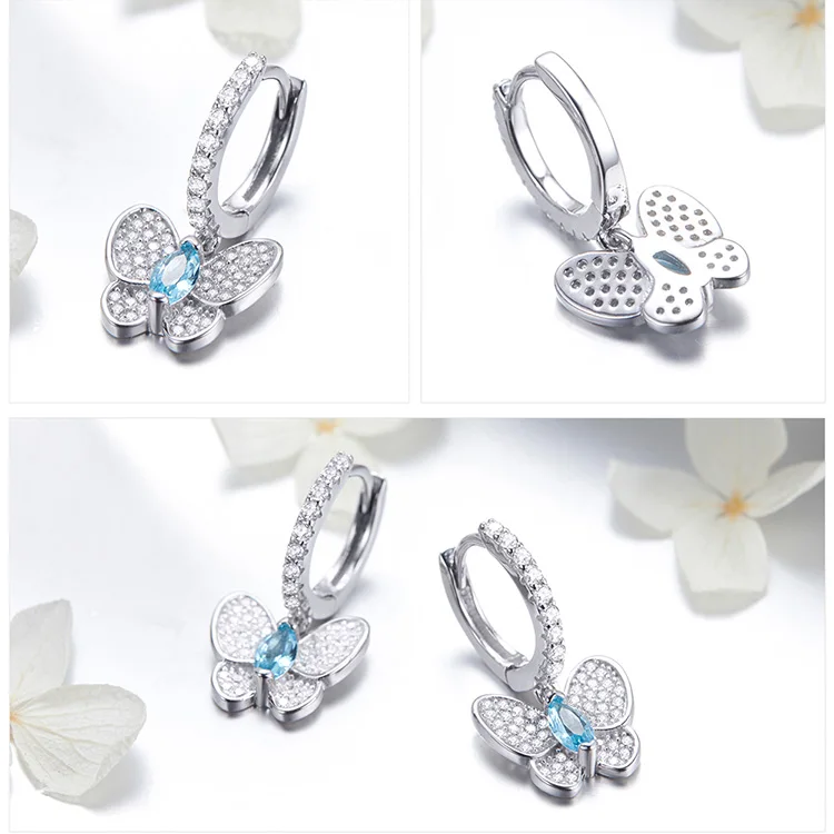 Azzurra Butterfly Drop Earrings - FIORENE