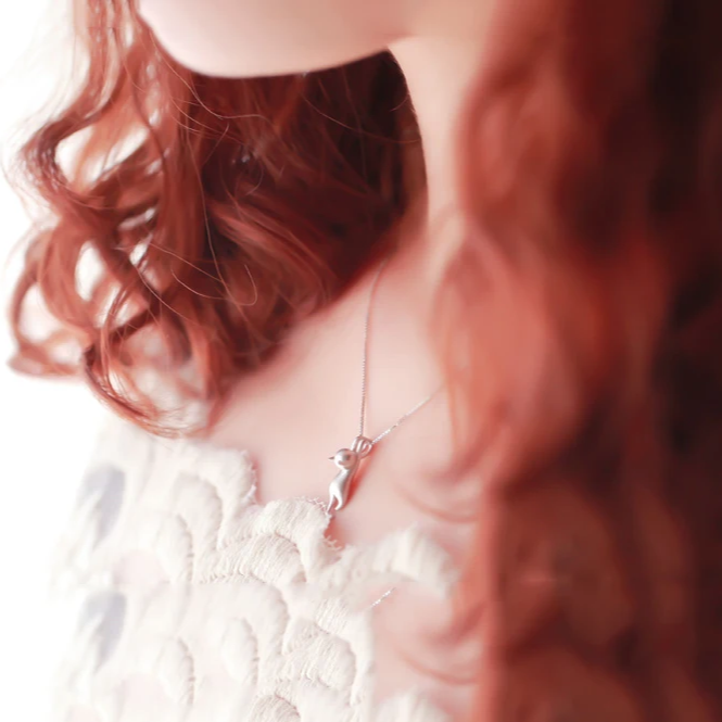 Charming Cat Pendant Necklace - FIORENE