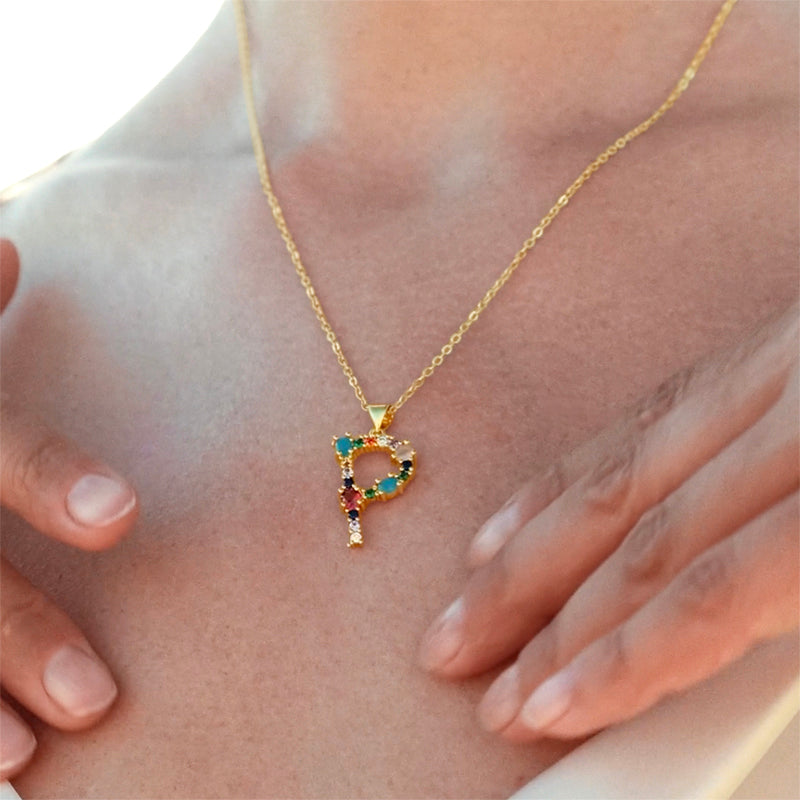 Aurora Initial Charm Necklace – FIORENE