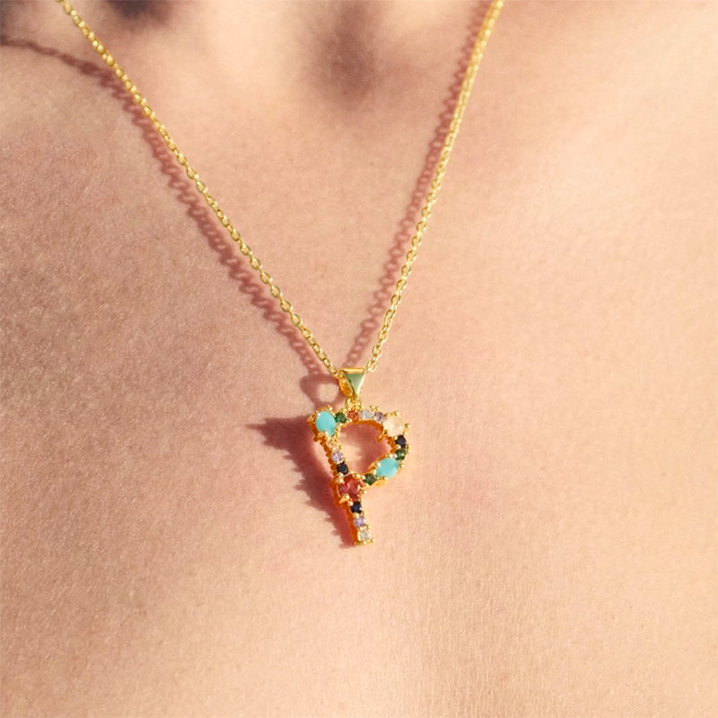 Aurora Initial Charm Necklace – FIORENE