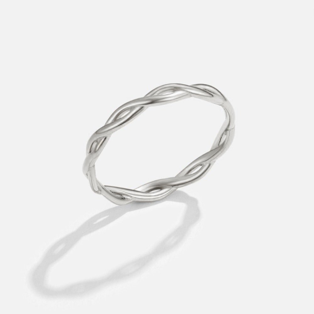 Radiant Silver Braided Band – FIORENE