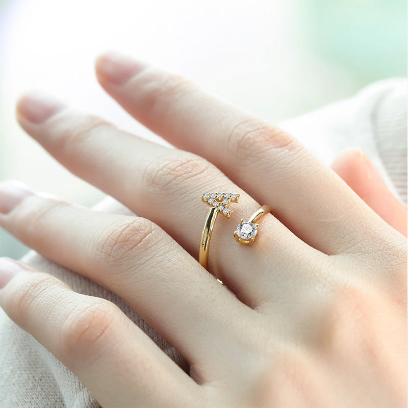 Sparkle Initial Open Ring – FIORENE