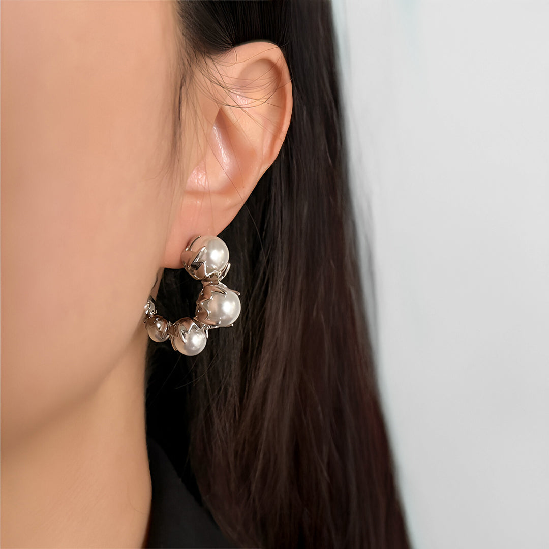 Golden Pearl Bloom Earrings – FIORENE