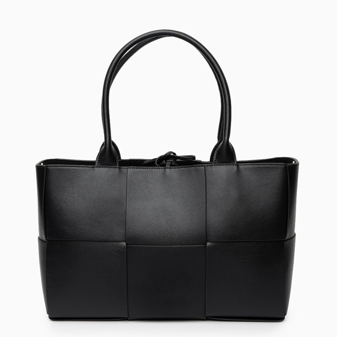Mocha Grid Panel Tote Bag – FIORENE