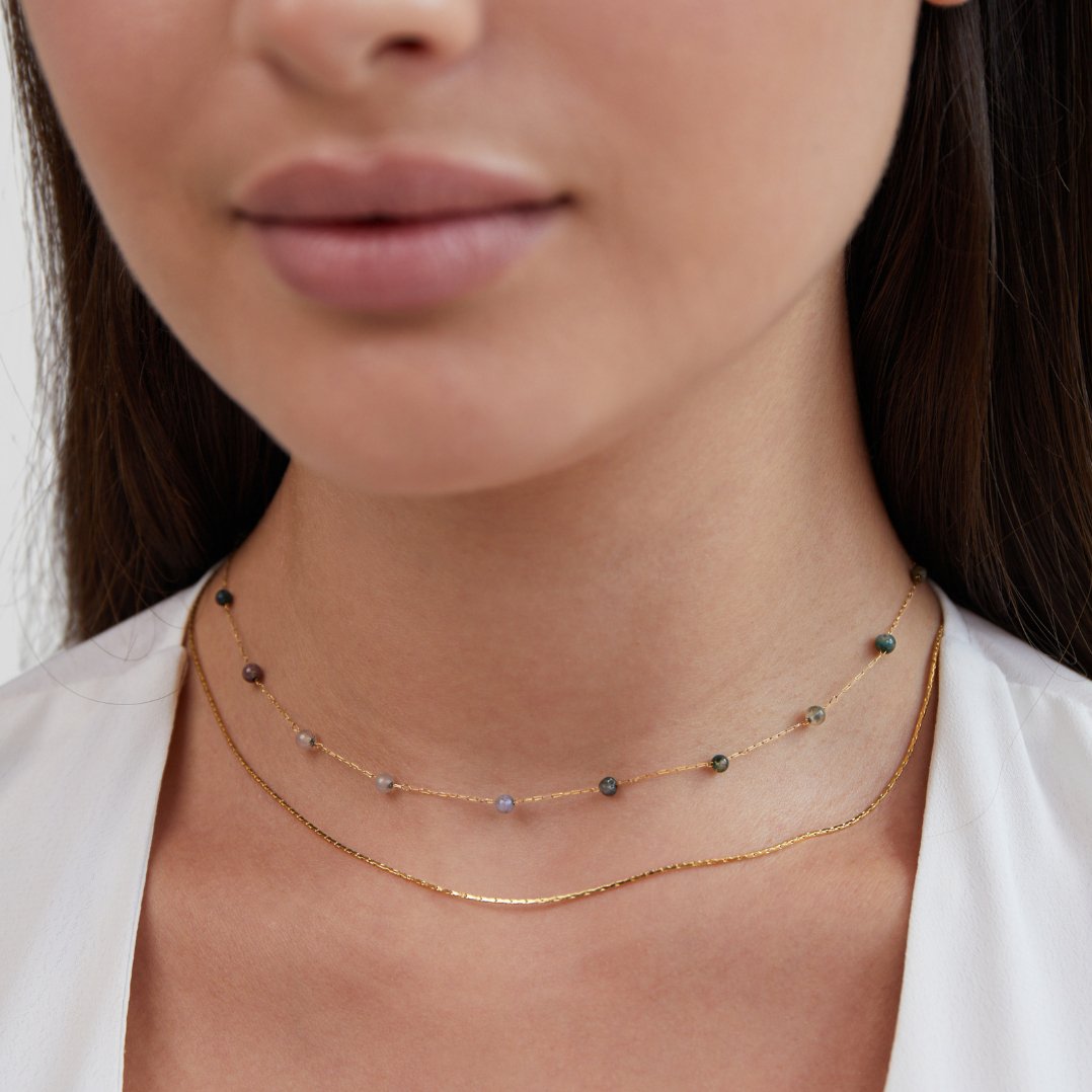 Layered Emerald Stone Necklace – FIORENE
