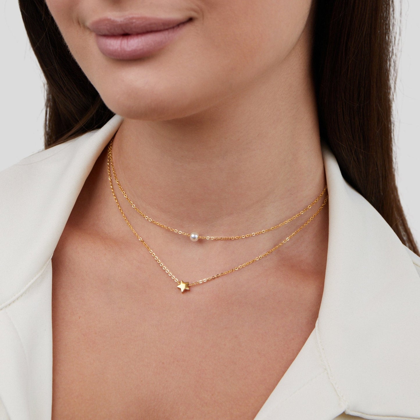 Stellar Pearl Layered Necklace – FIORENE
