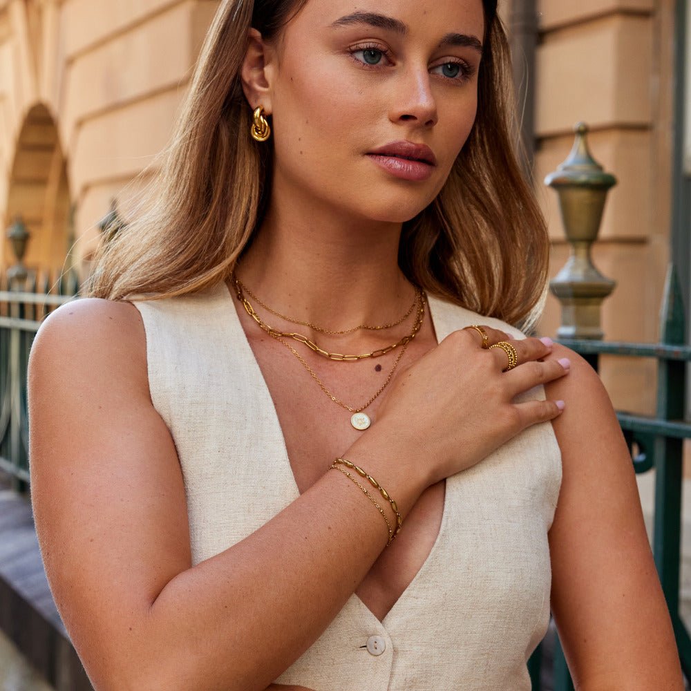 Gilded Fluid Link Bracelet – FIORENE