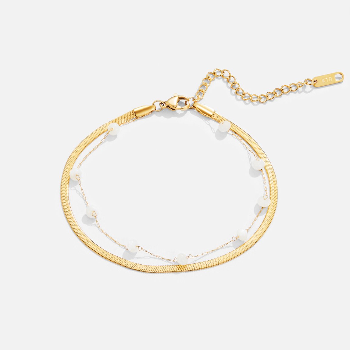 Gilded Layered Pearl Anklet – FIORENE
