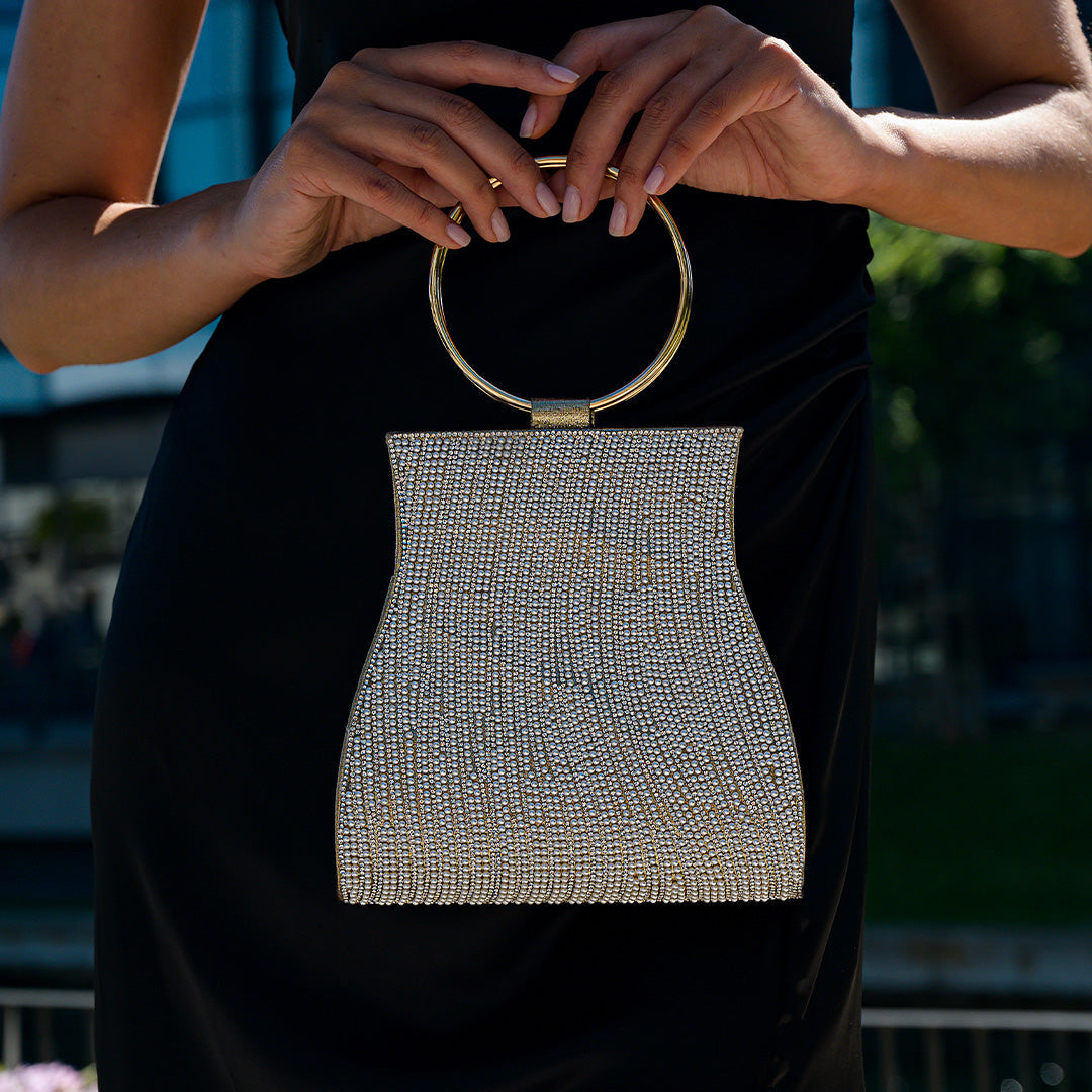 Golden Crystal Handbag – FIORENE