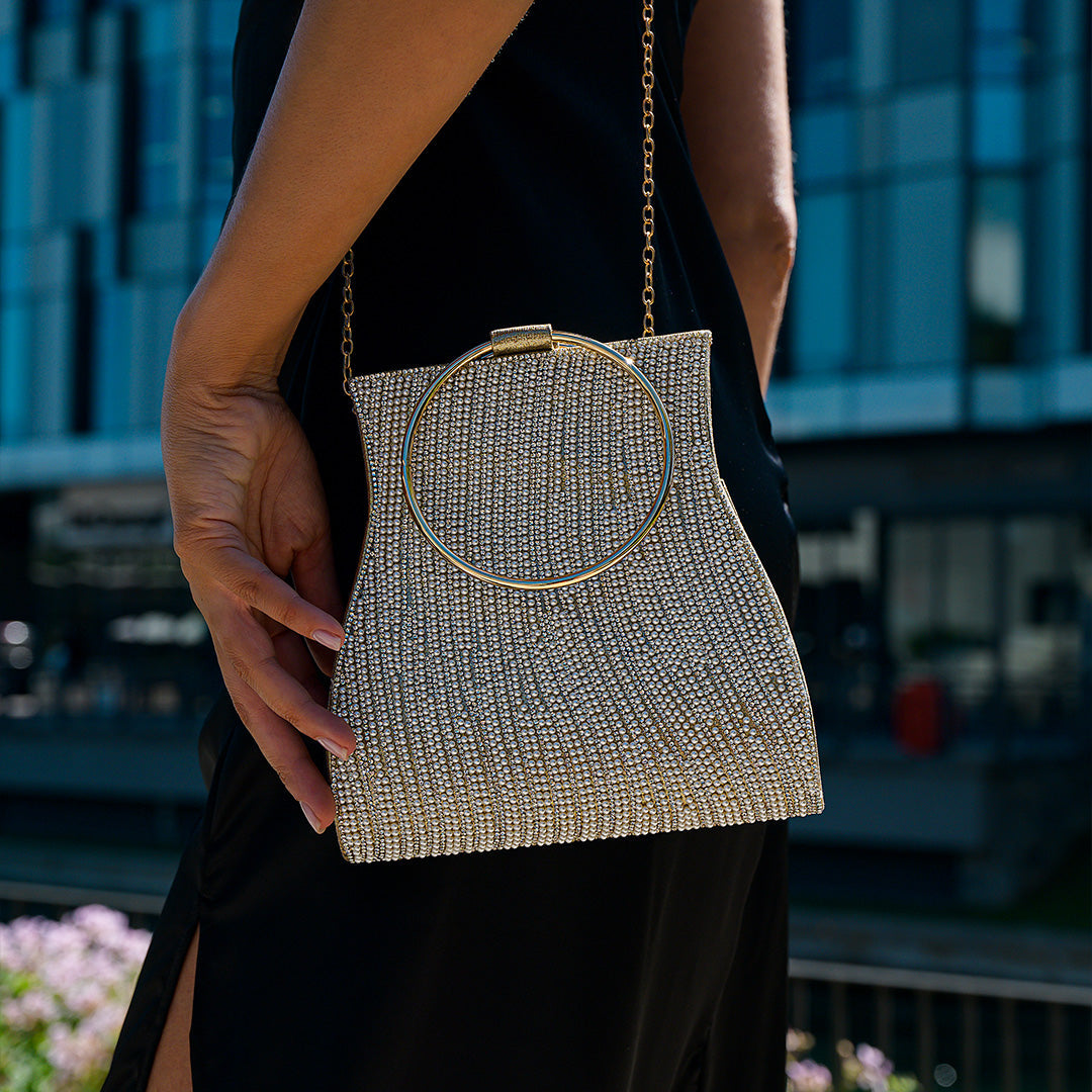 Golden Crystal Handbag – FIORENE