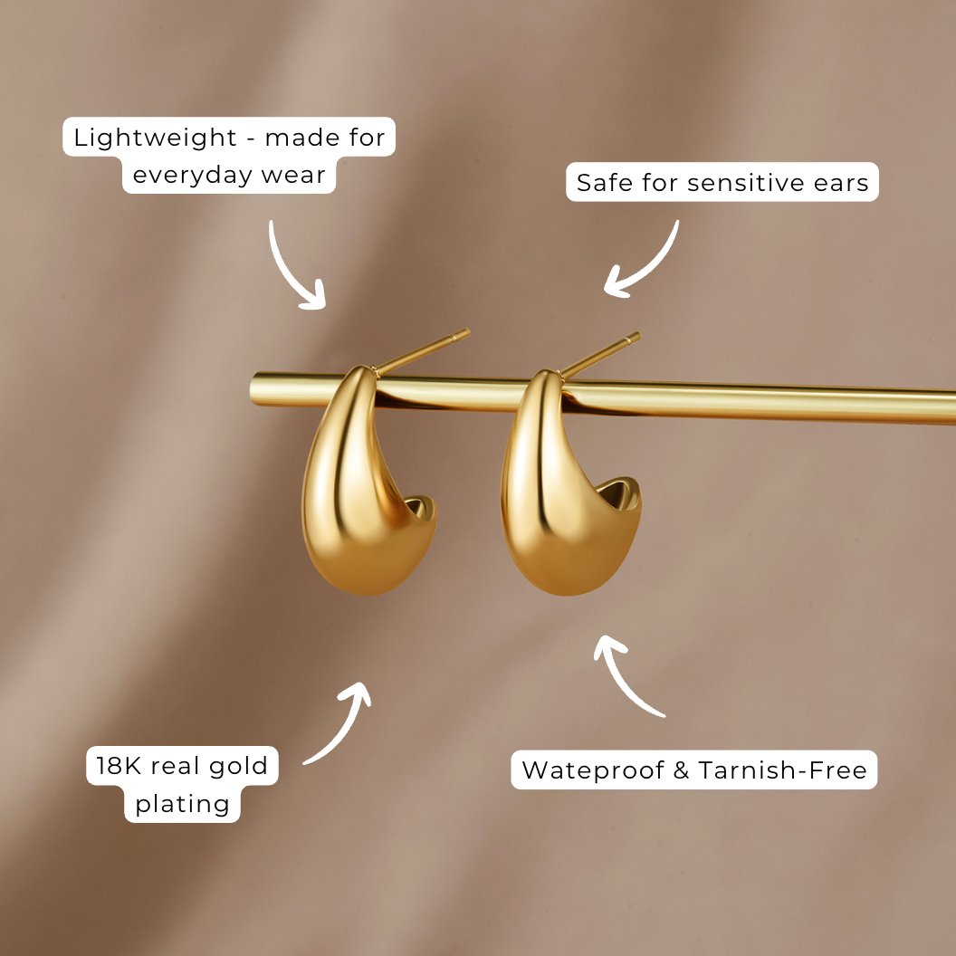 Radiant Gilded Teardrop Studs – FIORENE