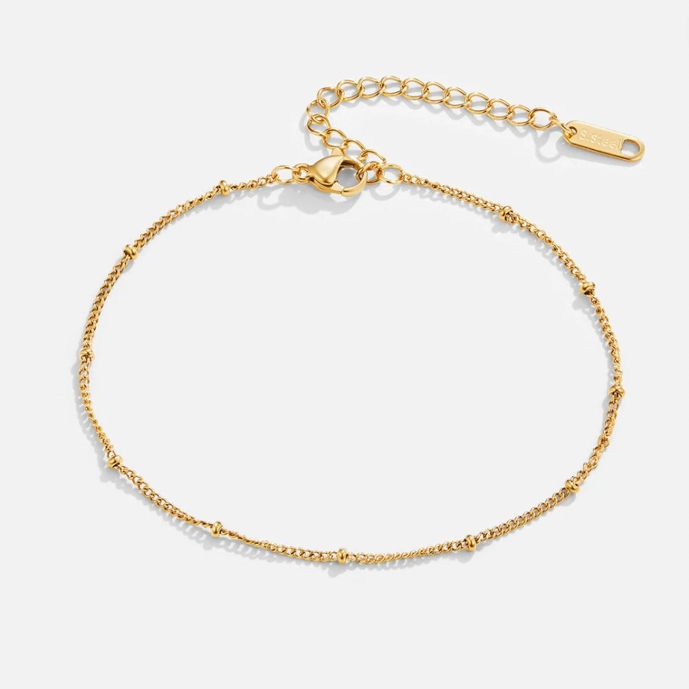 Golden Minimalist Satellite Anklet – FIORENE