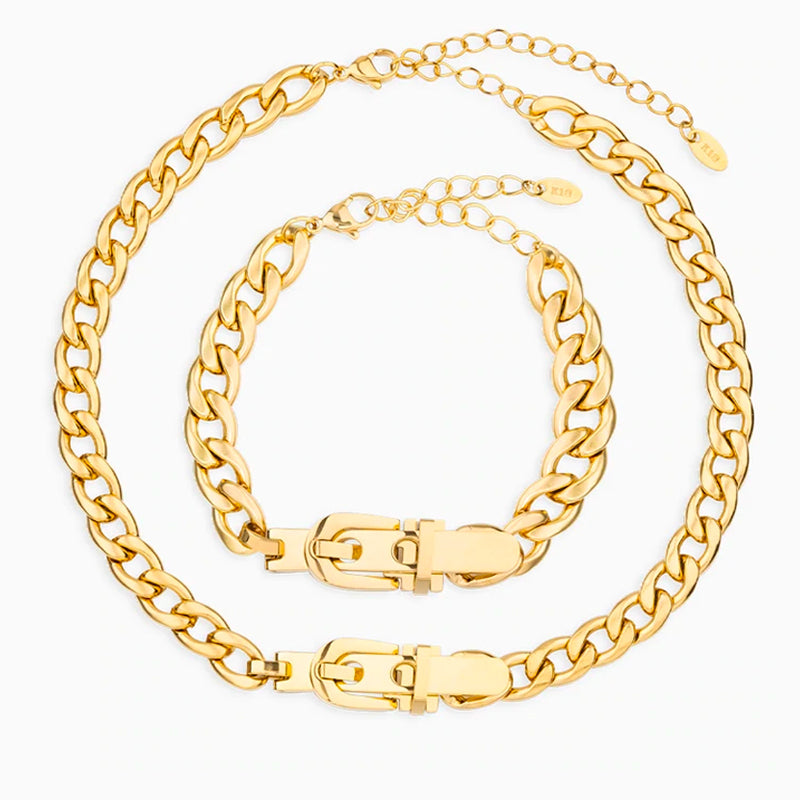 Golden Buckle Chain Set – FIORENE