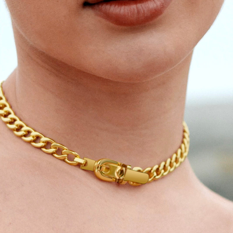 Golden Buckle Chain Set – FIORENE