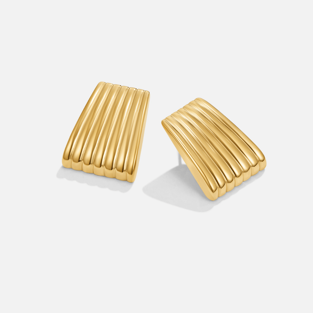Radiant Ribbed Fan Earrings – FIORENE