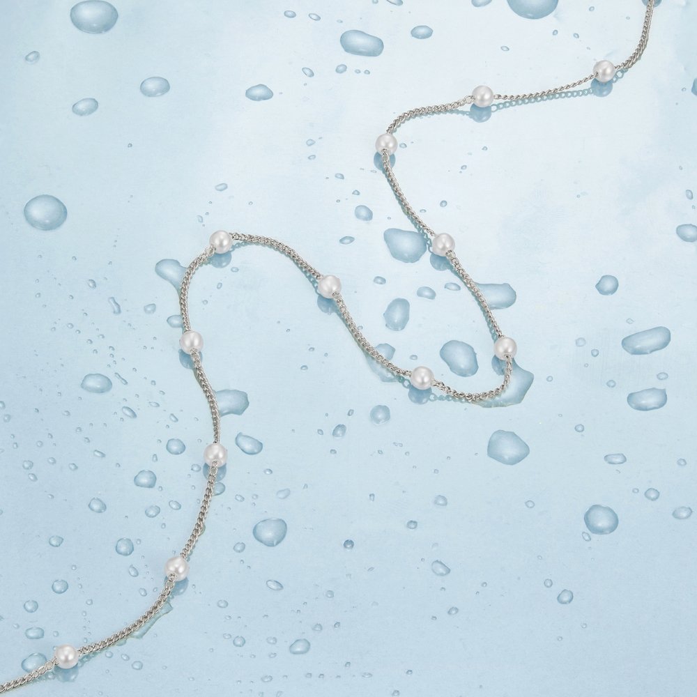 Silver Minimalist Nacre Necklace – FIORENE