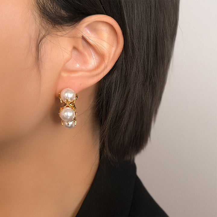 Golden Pearl Bloom Earrings – FIORENE